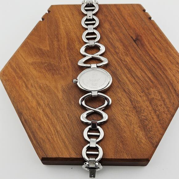 Fossil Women's Silver Tone Bubble Link Watch Retro Mod Art Deco Bold Statement - Picture 5 of 7